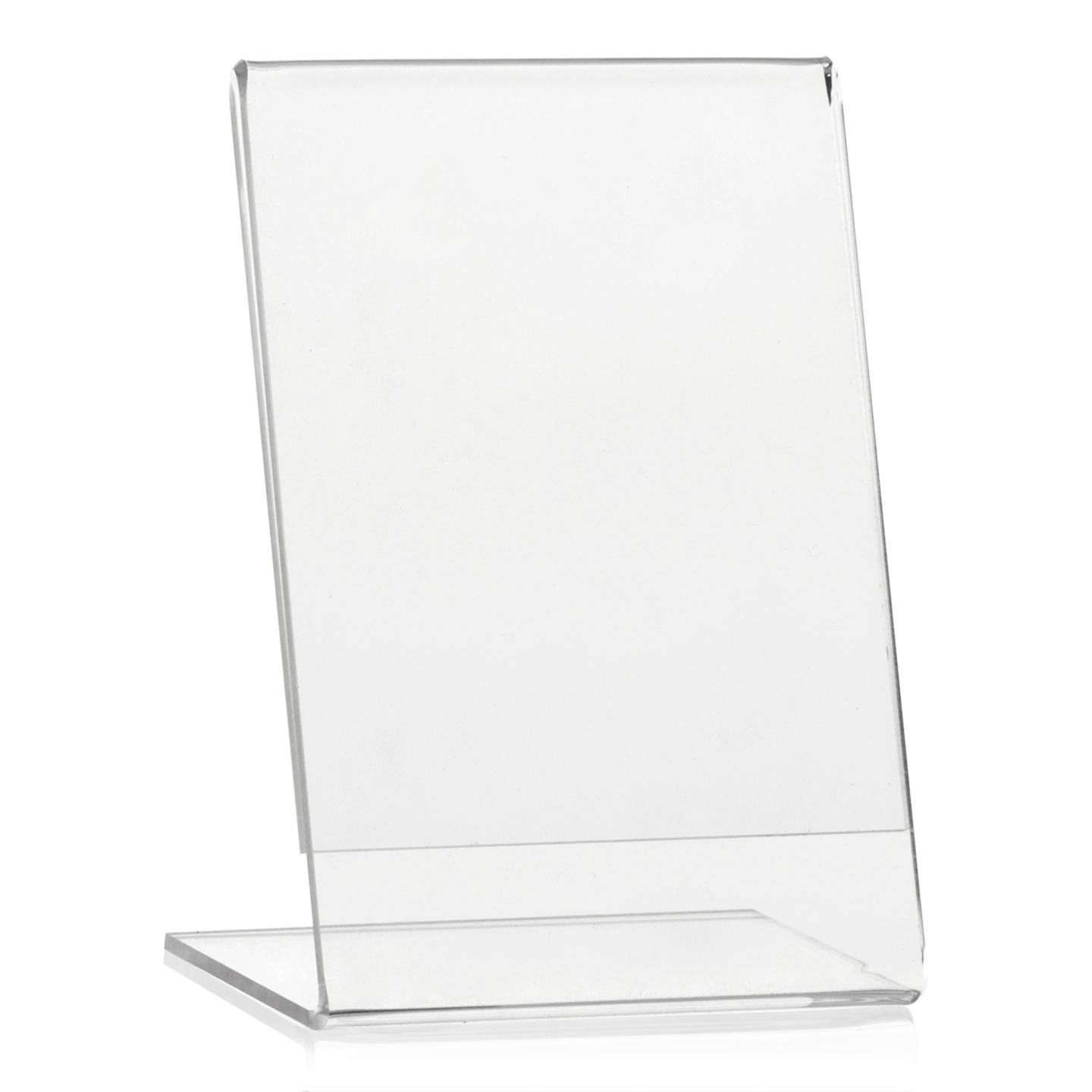 DIN A7 Aufsteller 10x Querformat Glas Preisschilder L-Ständer Preisschild Plexi 