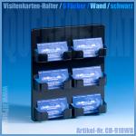 Visitenkartenhalter Wandmontage 6 Fächer Schwarz