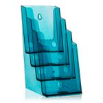 DL 1/3 A4 Prospektständer / 4 Etg. / oceanblue