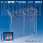 Flyerbox mit Deckel DIN lang Plexiglas® (2 Fächer)