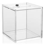 Spendenbox PLEXIGLAS® abschließbar (15x15x15cm)