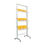 Rollbarer Prospektständer mit 9 DIN A4 Fächern aus Acrylglas