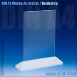 DIN A4 Werbe-Aufsteller / T-Ständer / weiss