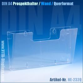 DIN A4 Wand-Prospekthalter / Querformat 