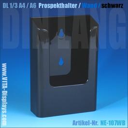 DIN lang / A6 Wandprospekthalter / schwarz 