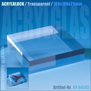 Acrylblock / transparent (100x100x25mm)