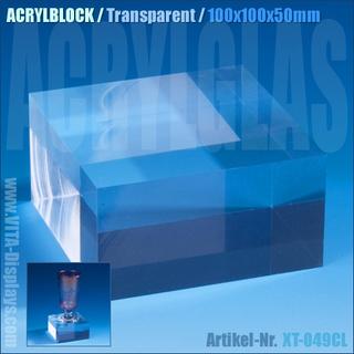 Acrylblock / transparent (100x100x50mm)