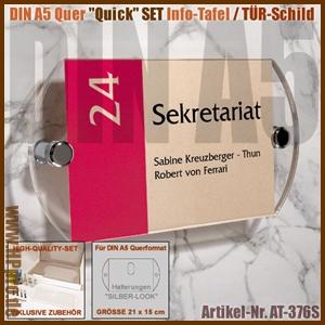 DIN A5 Quick SET Info-Schild / SILBER