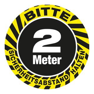 Bodenschild als Wartepunkt und Leitsystem „2.0 Meter Sicherheitsabstand halten“ (30 x 30 cm)