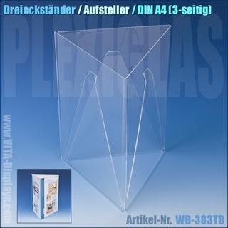 DIN A4 Dreieck-Ständer / Plexiglas® Werbeaufsteller
