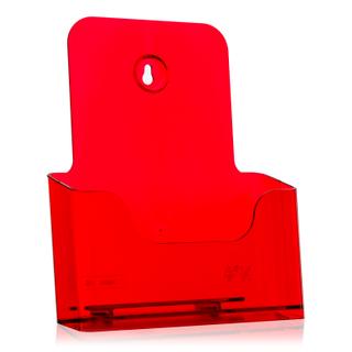 DIN A5 Prospekthalter / neon-rot
