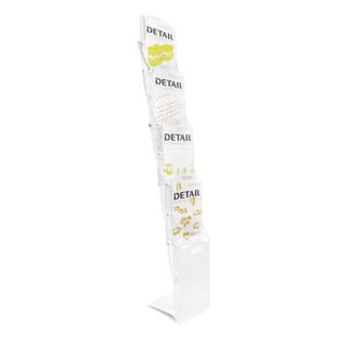 Faltbarer Prospektständer Real-Zip weiss / 4 x DIN A4 mit Tasche