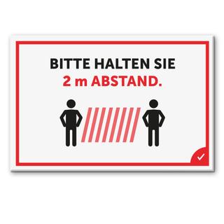 Hinweisschild "Abstand halten" (45 x 30 cm) PLEXIGLAS® (weiss)