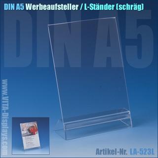 DIN A5 Werbe-Aufsteller / L-Ständer (schräg)