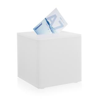 Losbox - Aktionsbox aus original PLEXIGLAS® (20x20 cm) satiniert