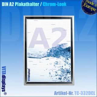 Plakatrahmen Aluminium DIN A2 Chrom (Gehrung, 25 mm)