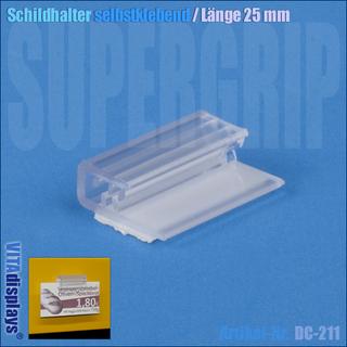 Schildhalter selbstklebend / Länge: 25 mm