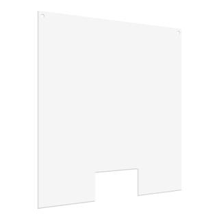 Schutzscheibe / Schutzwand aus PLEXIGLAS® mit Durchreiche 80x100 cm zum Hängen Stärke: 3mm