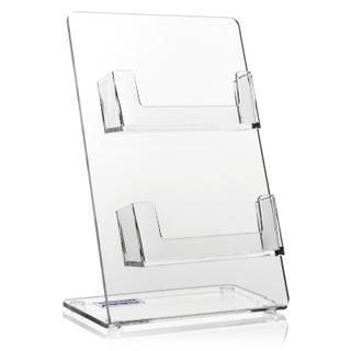Visitenkartenständer Deluxe mit 2 Fächern aus PLEXIGLAS®