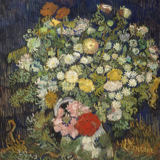 Pinnwand / Kunst-Magnet van Gogh „Blumenbouquet in einer Vase“ 1890