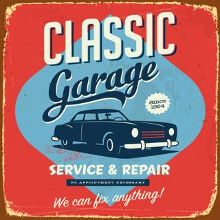 Whiteboard-Magnet “Classic Garage” - im Vintage Retro Blechschild Design