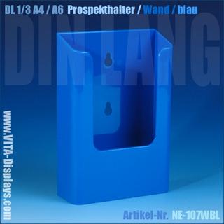 DIN lang / A6 Wandprospekthalter / blau
