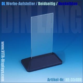 DIN lang Werbe-Aufsteller / T-Ständer / dunkelblau