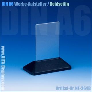 DIN A6 Werbe-Aufsteller / T-Ständer / schwarz