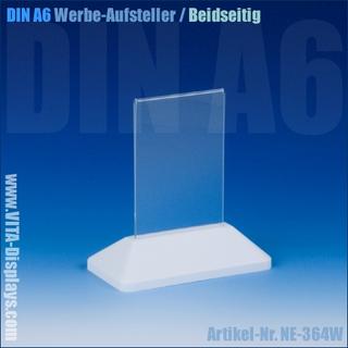 DIN A6 Werbe-Aufsteller / T-Ständer / weiss