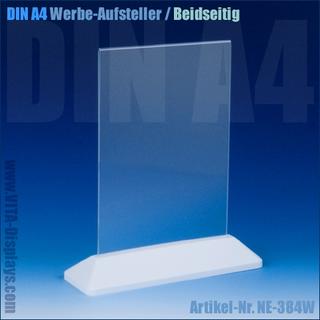 DIN A4 Werbe-Aufsteller / T-Ständer / weiss