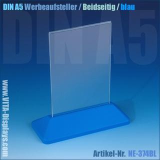 DIN A5 Werbeaufsteller / T-Ständer / blau