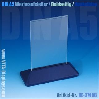 DIN A5 Werbeaufsteller / T-Ständer / dunkelblau
