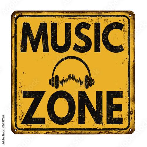 Music Zone vintage rustic retro sign
