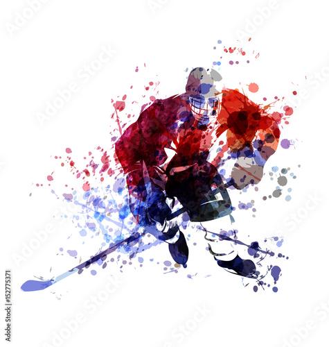 colourful illustration of hockey player