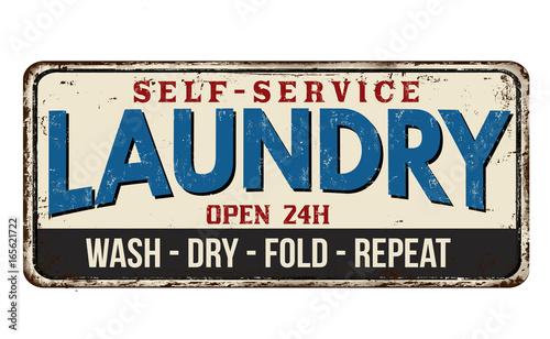 Laundry room rusty retro sign