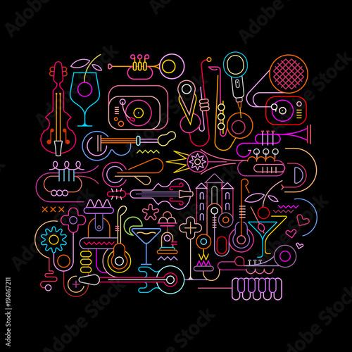 Neon Colors Abstract Music Design