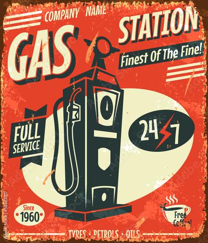 retro gas station sign