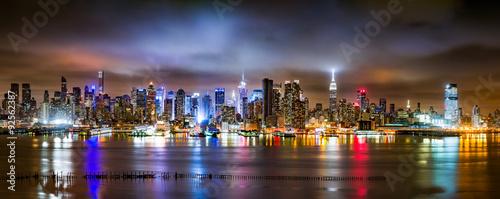 New York Panorama on a cloudy night