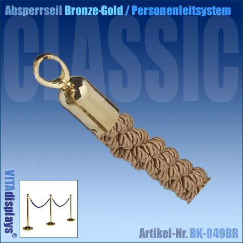 Barrier cord bronze Classic Gold crowd control system