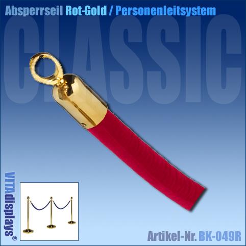 Barrier cord red Classic Gold crowd control system