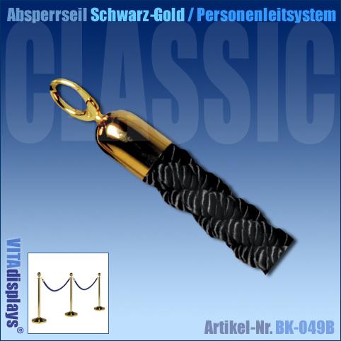 Absperrkordel schwarz Personenleitsystem Classic Gold