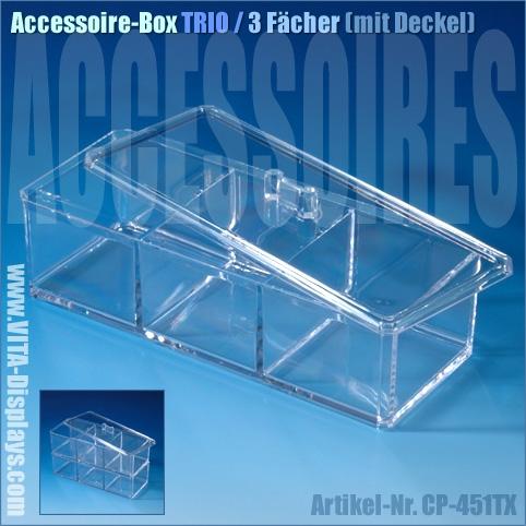 Accessoire-Box TRIO / 3 Fächer (mit Deckel)