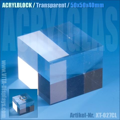 Acrylic block / transparent (50x50x40mm)