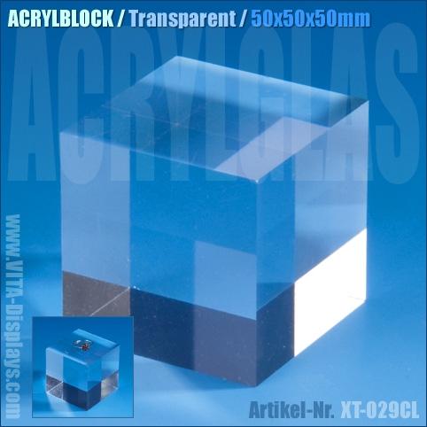 Acrylic block / transparent (50x50x50mm)