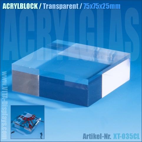 Acrylblock / transparent (75x75x25mm)