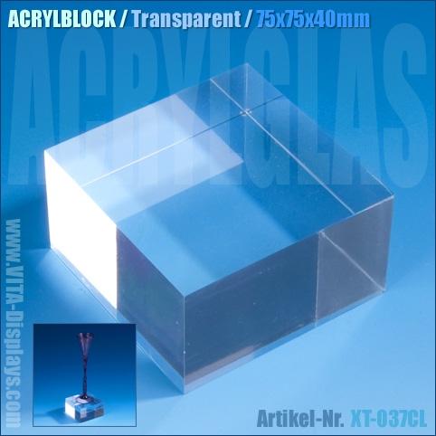 Acrylic block / transparent (75x75x40mm)