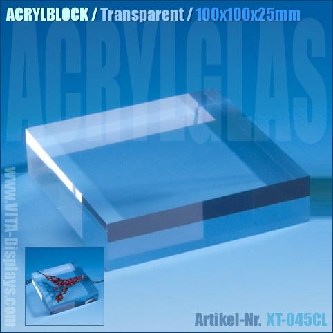 Acrylblock / transparent (100x100x25mm)