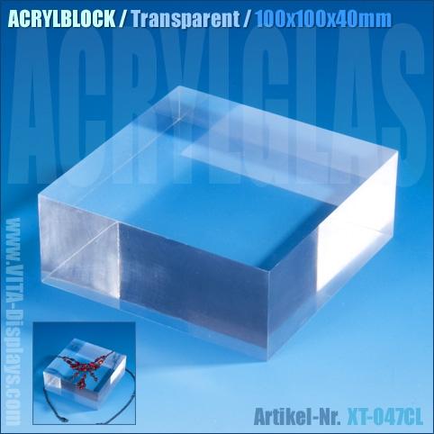 Acrylblock / transparent (100x100x40mm)