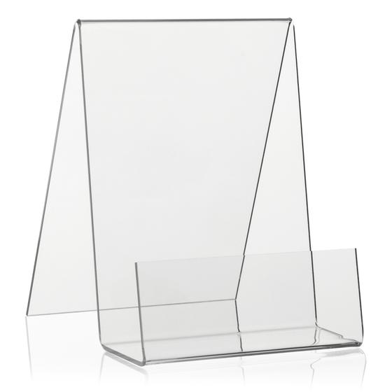 DIN A6 book stand as product carrier made of PLEXIGLAS