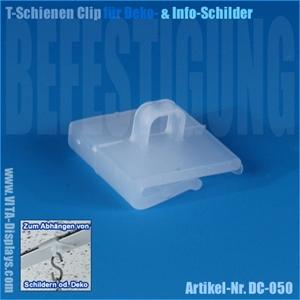 Ceiling clip / hook for T-rails (20x20mm)